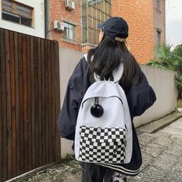 Backpack 2023 Fashion Girls Plaid Waterproof Leisure Shoulder Bag Women Laptop Mochila Bookbag Travel Rucksack For Female