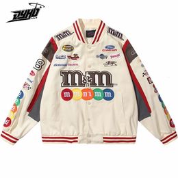 Men's Jackets Oversized Racing Jacket Letters Embroidery Varsity Jacket Men Winter Fashion Loose College Jacket Unisex Streetwear Coats 231030