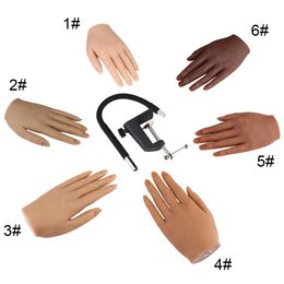 Nail Practice Display Female Silicone Fake Hand Model with Table Clip False Nails Art Practice Hands Real Mannequin Female Model Display Insert 231030