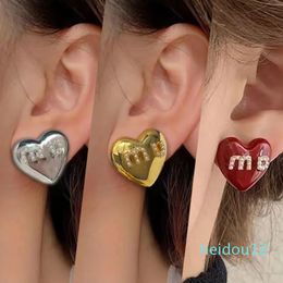 Heart Shape Earrings New Designer Love Style High Grade Pearl Inlay Cool Versatile Fashion Jewellery