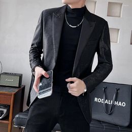 Men's Suits Brand Autumn Winter Wear Men Suit Tuxedo Double Breasted Solid Color Checked Dress Business Club Casual Fashion Fitted Coat 3XL