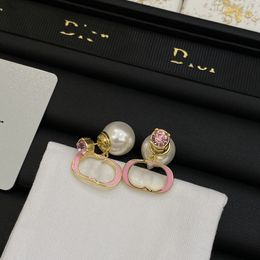 Charm designer Same Style Brass Gold Plated Solid Earrings Feminine Light Luxury Small Design High Quality Batch With Box