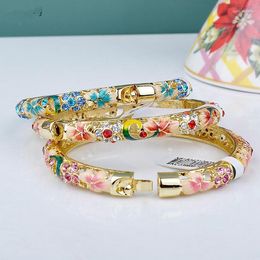 Bangle Cloisonne Bracelet Female National Wind 18KGP Retro Fashion Accessories Jewellery For 1pcs