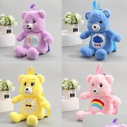 Backpacks 46Cm Kids Kawaii Purple Yellow Blue Bear Plush Backpack Girl Cute Soft Accessories Bag Girls Birthday Gift Drop Delivery B Dhlho