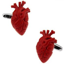 Unique designer heart shaped Cufflinks for men shirt Wedding Cufflinks French Cuff Links Fashion Jewelry Gift Top Grade219O