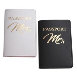 Card Holders Bride Groom Married Wedding Honeymoon Leather Passport Case Holder Travel ID Protector For Women Girls3503