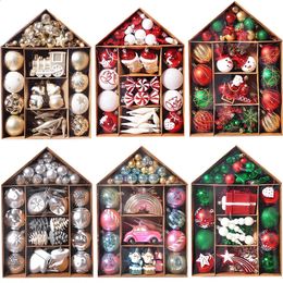Christmas Decorations 70pcs Balls Ornament Set Xmas Tree Hanging Pendant 2023 Decoration for Home Year Gift Noel Navidad Natal 231030
