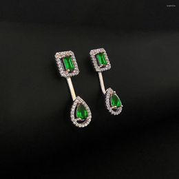 Stud Earrings 2023 Arrival Rose Gold Colour Green Unique Design For Women Party Gift Jewellery E6043