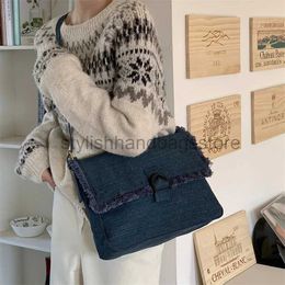 Shoulder Bags Denim Women's Messenger Bag Solid Soulder Bag Suitable Large Capacity Women's Bags Wallet Casual Handbagstylishhandbagsstore