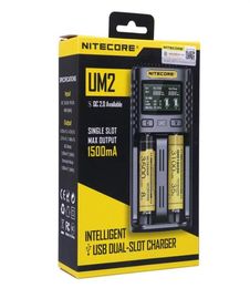 NITECORE UM2 Intelligent Charger For 18650 16340 21700 20700 22650 26500 18350 AA AAA Battery Chargers 2 Slot 2A 18Wa48251f6336153