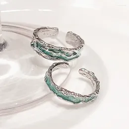 Cluster Rings 1pairs Mint Green Matching Couple Friendship Lover Open Adjustable Set Minimalist Engagement Wedding Lovers Kit