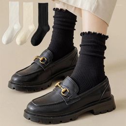 Women Socks For Cotton Simple Preppy Style Casual Girls White Crew Breathable Soft Sweet Japanese Fashion Loose