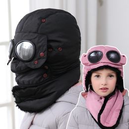 Children's Lei Feng hat winter cycling and skiing plus velvet warm hats detachable Windproof hat