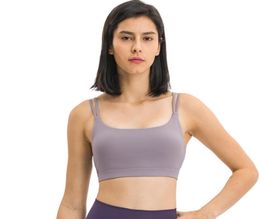 L019 U Neck Yoga Bra Outfits Double Shoulder Strap Camis Tank Tops Fitness Wear Athletic Exercise Runningt Sports Gym Clothes Wom7302416