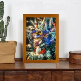 Table Lamps INS LED Room Decor Painting Bedside Lamp Japan Anime Style Mobile Suit GUNDAM Light Night Gift