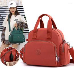 School Bags Woman Handbags Candy Colour Casual Shoulder Concealed USB Charging Women Messenger Multifunction Back Pack