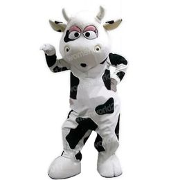 Halloween Cute Cow Mascot Costume Cartoon Character Outfits Suit Adults Size Outfit Birthday Christmas Carnival Fancy Dress For Men Women