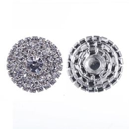 50pcs 25mm Round Rhinestone Silver Button Flatback Decoration Crystal Buckles For Baby Hair Accessories263i