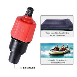 Sup Air Pump Adapter Inflatable Paddle Rubber Boat Kayak Air Valve Adaptor Tyre Compressor Converter 4 Nozzle Water SportsBoat Accessories