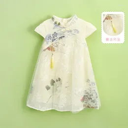 Girl Dresses Summer Girls Floral Baby Weding Party Dress Children Chinese Traditional Cheongsam Costume Qipao Outfits