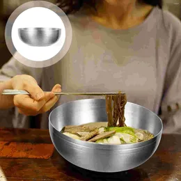 Dinnerware Sets Stainless Steel Soup Bowl Kitchen Gadget Rice Little Yellow Instant Noodle Container Household