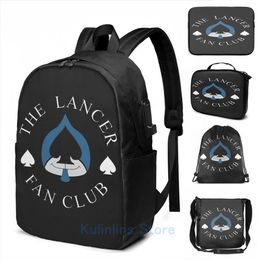 Backpack Funny Graphic Print DeltaRune The Lancer Fan Club USB Charge Men School Bags Women Bag Travel Laptop198h