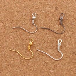 4Colors Copper Fish Clasps & Hooks 15mm 200pcs lot Polish Ear Earring Finding French Fishwire L3107258N