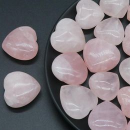 Other 12Pcs Natural Healing Crystal Rose Quartz Heart Love Worry Stones Set Bulk Polished Pocket Palm Thumb Gemstones Chakra Balan158W