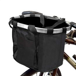 Panniers Bags Bicycle Storage Bag Foldable Hanging Fold Basket Folding Bike Carry Aluminum Frame MTB Organizer for Riding Cycling 231030