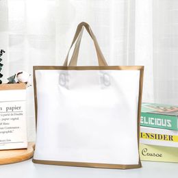 Shopping Bags 50pcs Customised Plastic Bag For Shopping Packaging Printed Gift Bag Wholesale Business Cloth Tote BagPrinting Fee Is Extr 231030