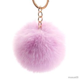 Mobile Phone Chain Cute 7cm Fur Ball Keychain Bag Charm Fur Ball Car Key Chain Ring R231031