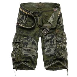Men's Camouflage Shorts Summer Army Cargo Shorts Workout Loose Casual Trousers Plus size 29-40 No Belt236M