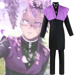 Demon Slayer Cosplay Costume Japanese Anime Kimetsu No Yaiba Shinazugawa Genya Kimono Outfits for Men Halloween Party C105M110