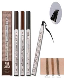 Makeup Liquid Eyebrow Pencil 4 Fork Micro Carving Very Fine Waterproof Tint Enhancer Eye Brow Tattoo Pen 3 Colors 7619546