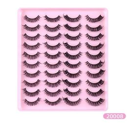 Natural Curling False Eyelashes Extensions 20 Pairs Set Multilayer Thick Hand Made Reusable 3D Fake Lashes Makeup Accessory for Ey8736045