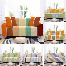 Chair Covers Colourful Stripe Printed Stretch Anti-fouling Sofa Cover Elastic All-Inclusive Towel Living Room Furniture 3 Seat