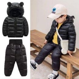 Clothing Sets Winter Children's Down Jacket Suit 2-piece Cotton Padded Trousers For Children Aged 0-5 Baby Girl Clothes
