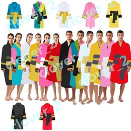 Classic men Women Home Robes Unisex el Sleepwear Luxurys Men Bathrobe High Quality Belt Pyjamas Long Sleeve Solid Nightwear Gow269w