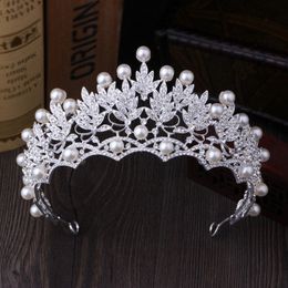 Wedding Crown Fashion Bridal Headpiece Hair Accessories Pearl Bridal Head Jewellery Rhinestone Bridal Tiara Headband