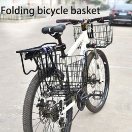 Panniers Bags Folding Bicycle Basket Rear Front Hanging Bike Storage Container Vegetable Cycling Accessories 231030