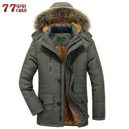 Mens Jackets Winter Thicken Warm Jacket Men Cotton Padded Long Parka Coats Casual Fur Hooded Fleece Windbreaker 6XL Overcoat 231031