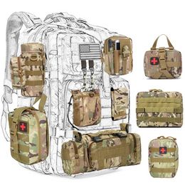 Molle Hunting Bag Outdoor Accessories Waist Pack Survival Tools Pouch EDC Medical Kits for Tactical Belts Shoulder Backpack HuntingHunting Bags