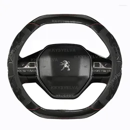 Steering Wheel Covers For 3008 4008 5008 Car Cover Carbon Fibre PU Leather Fashion Non-Slip Auto Accessories Interior Coche