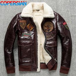 Men's Leather Faux Winter Jacket with Inner Embroidery Slim Fit Thermal Fur Collar Burgundy 5XL 231031