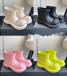 Balencigaa Bottom English Style Chelsea Thick Martin Rain Boots Shoes Fashion Comfortable Luxury Designer Rubber Shoes Women Ankle Short Boots