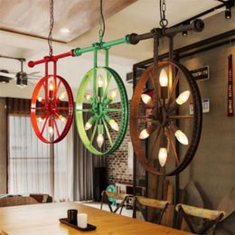 Pendant Lamps American Industrial Colour Wheel Light Retro Cafe / Bar Personality Restaurant