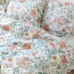 Bedding Sets AB Style Print Color Cotton Linen Set Duvet Cover Flat Sheet Pillowcases Customize