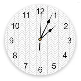 Wall Clocks Modern Simple Herringbone Pattern Clock Design Brief Living Room Decoration Kitchen Art Watch Home Decor