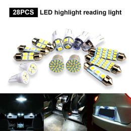 28Pcs Universal T10 W5W Auto Car Interior LED Light Dome License Plate Mixed Lamp Interior Light Trunk Lamp Parking Bulbs Set ZZ