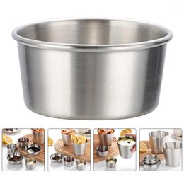 Baking Tools 4 Pcs Metal Sauce Plate Dip Cups Salad Containers Condiments Ramekin Stainless Steel